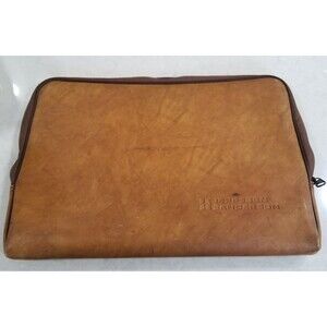 Jeppesen Sanderson flight plans or documents Brown zip bag vintage